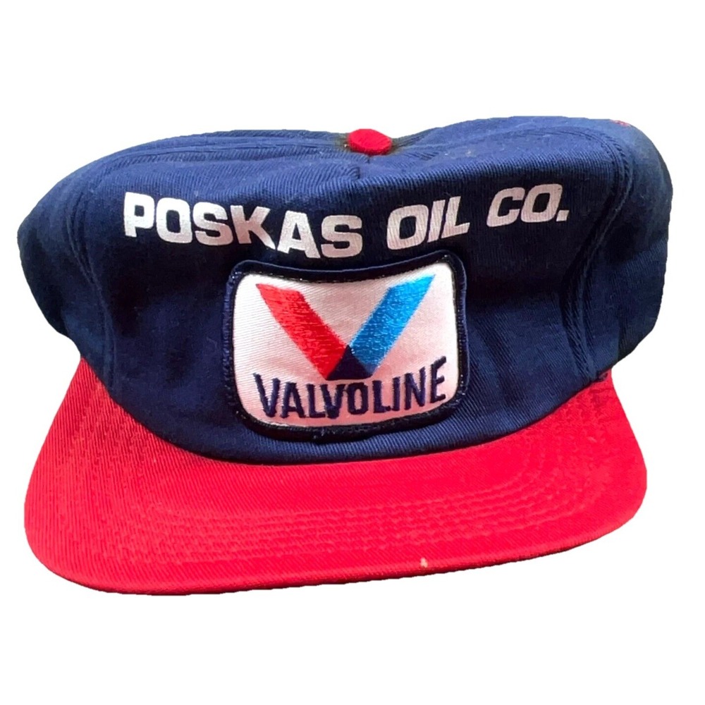 Vintage Valvoline Trucker Hat Cap Snap Back 80s USA Oil Gas Racing Patch Foam HH